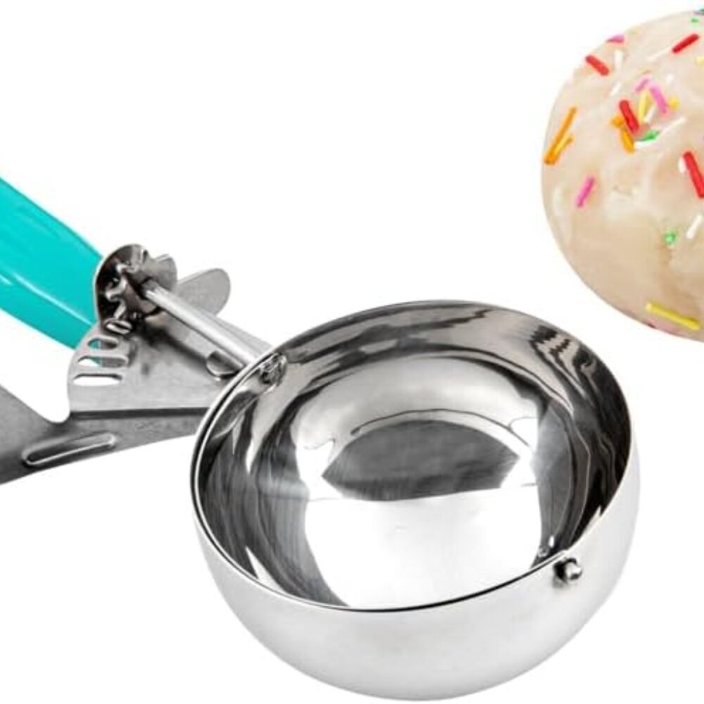 Met Lux 6 Ounce Portion Scoop 1 Durable Disher Scoop - Thumb Trigger Teal Stainl